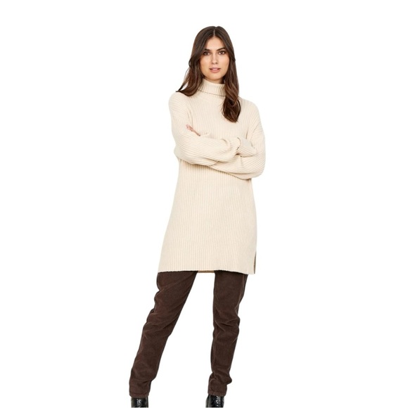 Soya Concept Sweaters - Soyaconcept Blissa Longline Ribbed Sweater, Coffee Brown Jumper women Size M